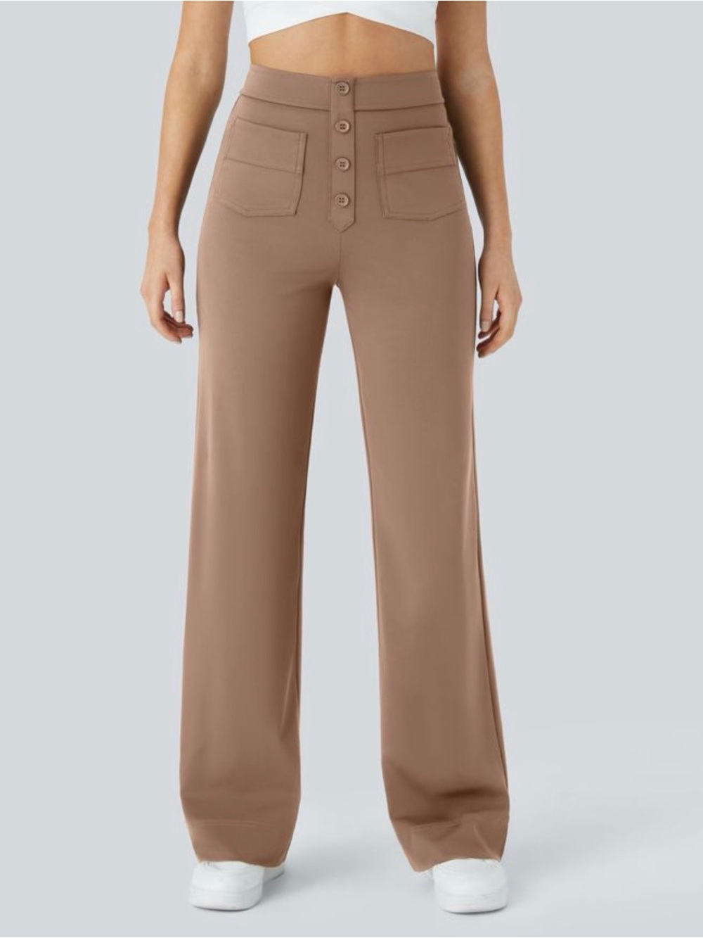 Halara DayStretch High Waisted Pockets Straight Leg Casual Pants Size Medium